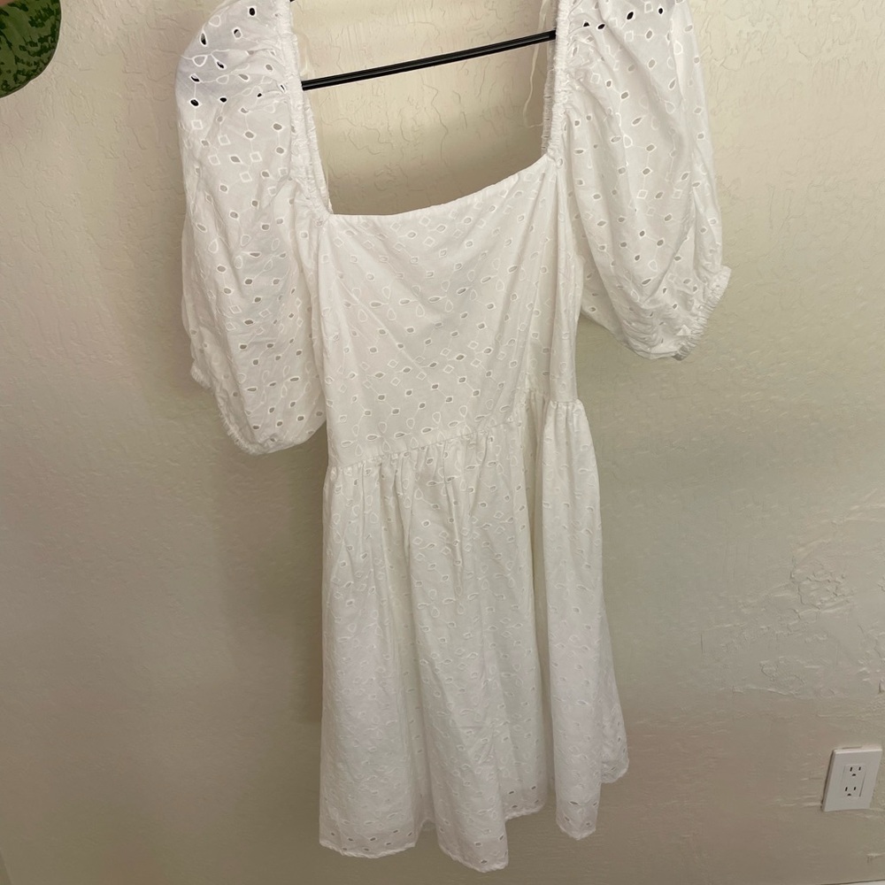 White open back dress